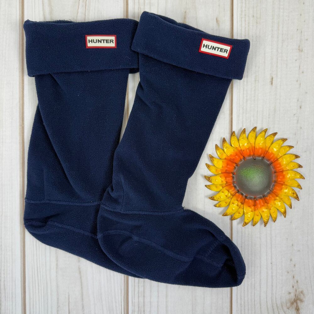 Hunter Boot Socks‎ Fleece Cuff Top Navy Blue 5-7Y